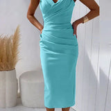 Ruched Strapless Bodycon Midi Dress with Sweetheart Neckline