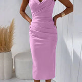 Ruched Strapless Bodycon Midi Dress with Sweetheart Neckline