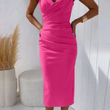 Ruched Strapless Bodycon Midi Dress with Sweetheart Neckline
