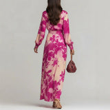 Floral Wrap Maxi Dress with Tie Waist