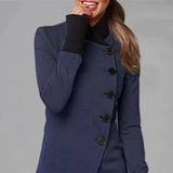 Asymmetric Tailored Jacket with Button Front