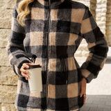 Fleece Jacket with Zip Front and Drawstring Waist