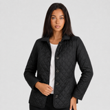 Quilted Jacket with Button Front and Point Collar