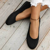 Knit Slip-On Flats with Round Toe