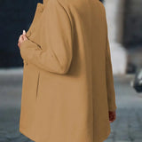 Tailored Button-Front Coat with Stand Collar
