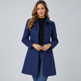 Single-Breasted Tailored Longline Trench Coat with Collar