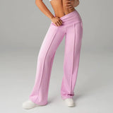 Women's Wide Leg Pants with High Waist and Front Seam Detail for Everyday Wear