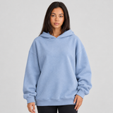 Women's Oversized Graphic Hoodie with Back Slogan Print for Casual Everyday Wear