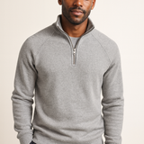 Quarter-Zip Ribbed Knit Sweater