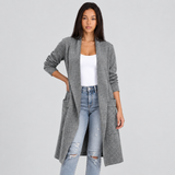 Long Cardigan with Shawl Collar and Patch Pockets