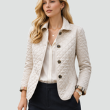 Quilted Jacket with Button Front and Point Collar