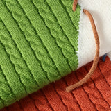 Patchwork Cable Knit Sweater with Round Neck