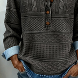 Polo Collar Half-Button Sweatshirt