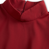 Bodycon Long Sleeve Belted Mini Dress with Mandarin Collar