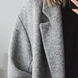 Double-Breasted Longline Wool Coat with Lapel Collar