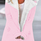 Women's Winter Coat with Faux Fur-Look Collar and Button Front for Everyday Wear