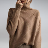Turtleneck Sweater with Textured Knit Women