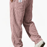 Corduroy Wide-Leg Pants with Patch Pockets