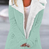 Women's Winter Coat with Faux Fur-Look Collar and Button Front for Everyday Wear