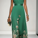 Floral V-Neck Sleeveless Maxi Dress