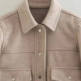 Cropped Trucker Jacket with Flap Pockets