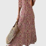 Camille | Boho Printed V-Neck Maxi Dress Women Summer Flowy