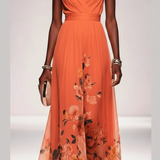 Floral V-Neck Sleeveless Maxi Dress