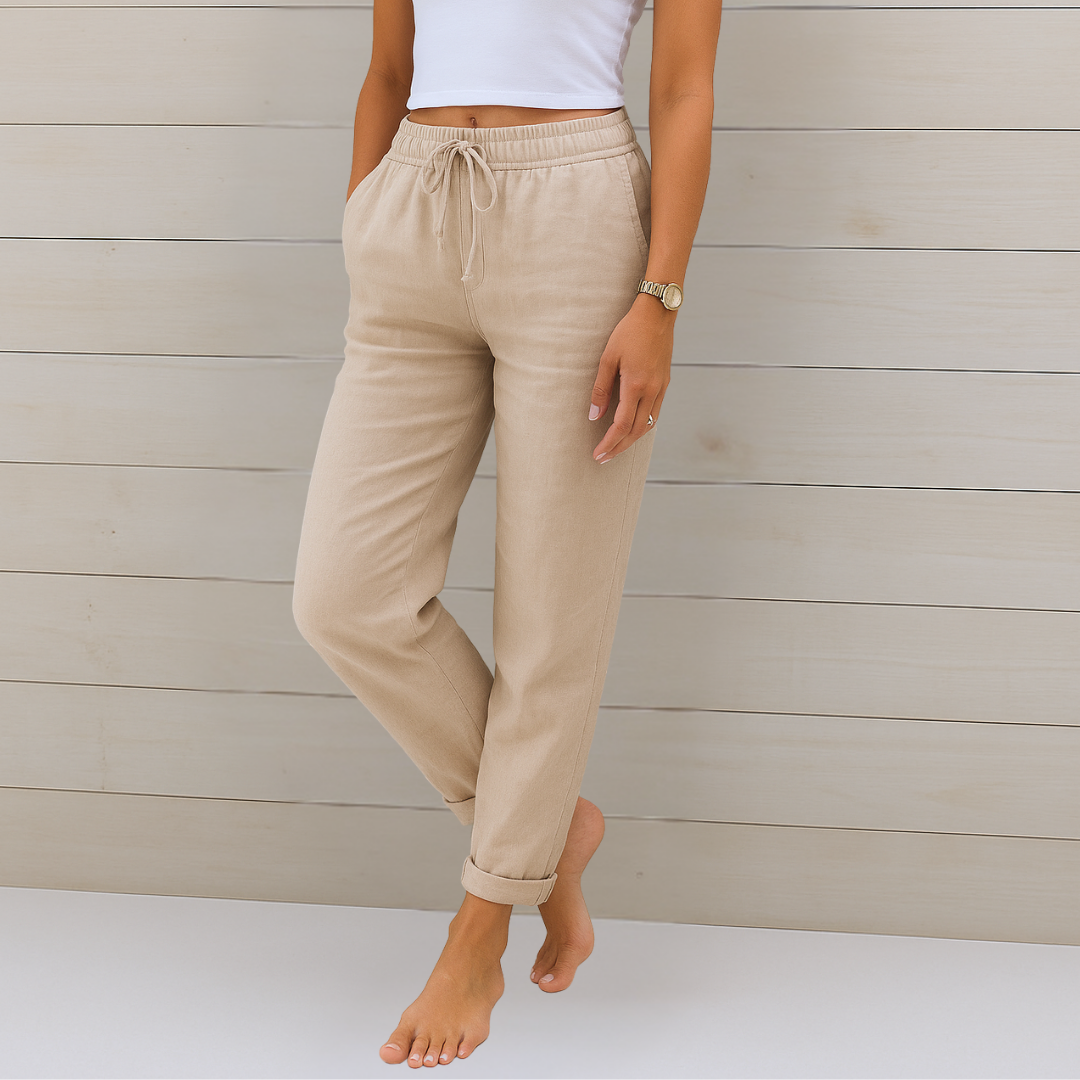 Louise | Linen Drawstring Pants Women Summer Relaxed Casual
