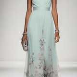 Floral V-Neck Sleeveless Maxi Dress