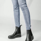 Slip-On Rain Boots with Lug Sole and Round Toe