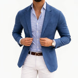 Tailored Knit Blazer with Notch Lapel and Patch Pockets