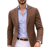 Tailored Knit Blazer with Notch Lapel and Patch Pockets