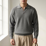 Collar V-Neck Knit Sweater Men