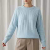 Ribbed Crew Neck Knit Sweater