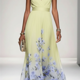 Floral V-Neck Sleeveless Maxi Dress