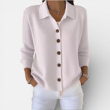 Women's Knit Cardigan Sweater – Collared Button-Front Long Sleeve Style for Everyday Wear