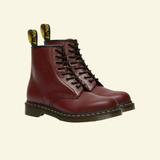 Leather Lace-Up Combat Boots with Round Toe