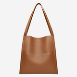 Leather Tote Bag with Shoulder Straps and Front Pocket
