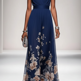 Floral V-Neck Sleeveless Maxi Dress