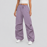 Wide-Leg Cargo Pants with Drawstring Waist