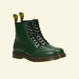 Leather Lace-Up Combat Boots with Round Toe