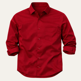 Men's Tailored Long Sleeve Shirt with Point Collar