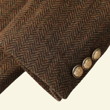 Belted Double-Breasted Blazer with Flap Pockets