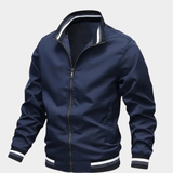 Bomber Jacket for Men – Zip-Up Casual Jacket with Stand Collar and Ribbed Cuffs for Everyday Wear