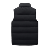 Men's Quilted Puffer Vest with Zip Front and Stand Collar