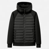 Quilted Puffer Jacket with Hood and Zip Front