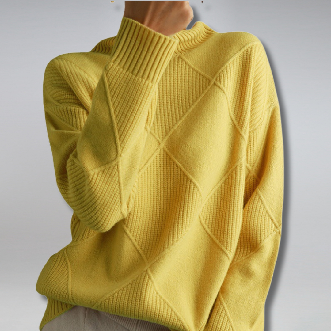 Turtleneck Sweater with Textured Knit Women