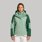 Women's Winter Jacket with Hood and Colour Block Design