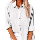 Oversized Button-Front Shirt with Chest Pocket and Long Sleeves