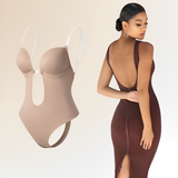 Backless Shapewear Bodysuit with Clear Straps